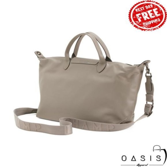 LONGCHAMP Leather Le Pliage Tote With Shoulder Strap/ Women's Bag - Picture 3 of 3